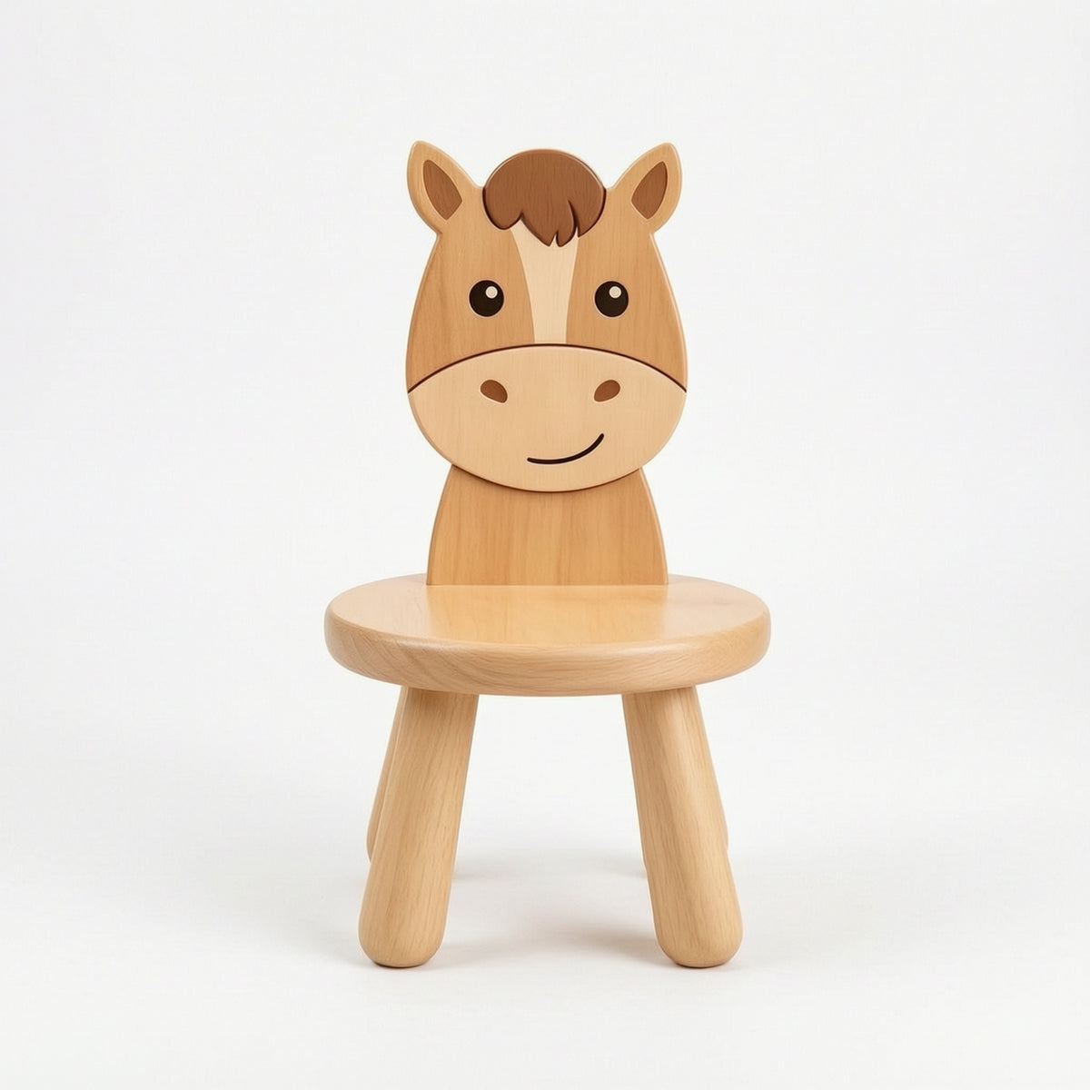 Sturdy Wooden Stool with Backrest Compact Shoe-Changing Stool Space-Saving Seat Low-Height for Toddlers, Entryway