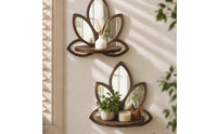 Wall Mirror with Shelf Decorative Mirror with Shelf Boho for Entryway, Bedroom, Vanity