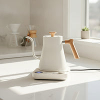 Keep Warm Gooseneck Electric Kettle Wood Grain Appliance Digital Display for Baristas