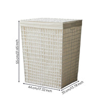 Woven Container Basket with Lid Rectangular Storage Basket with Lid Sturdy Bin for Closet, Bedroom