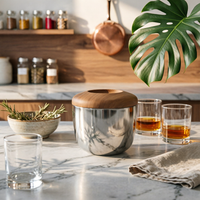 Stainless Steel Ice Pail Luxury Design Beverage Tub Rust Resistant for Party