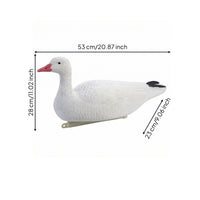 Textured Fullbody Snow Goose Decoy Sturdy Goose Floater Decoy One-Piece Fast Setup for Hunters, Pond, Garden