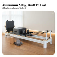 Pilates Reformer Bed Compact Storage Aluminum Core Training Bed Multifunctional Foldable Pilates Reformer for Beginners, Adults, Gym, Apartment Living