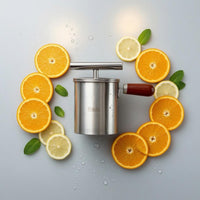 Manual Stainless Steel Juicer Cylindrical Wood Handle Juicer Food-Grade Material