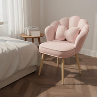Petal Back Vanity Chair High-Density Sponge Cushion for Nail Salon, Women, Girls