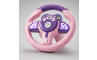360-Degree Rotating Toy Steering Wheel with Strap Multifunction Car Steering Wheel Toy Light and Sound Realistic for Toddlers, Kids, Road Trips, Playroom