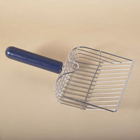 Litter Scooper with Wood Handle, 33*15.5cm Stainless Steel Cat Litter Sifter, Metal Scooper with Large Slots for Fast Sifting and Cleaning