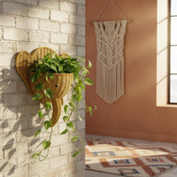 Woven Elephant Planter Iron Frame Elephant Head Wall Basket House Decoration for Nursery, Balcony