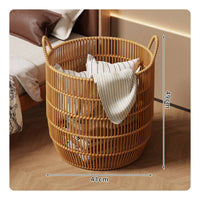 2 Pieces Large Laundry Basket Handles Rattan Clothes Basket Breathable