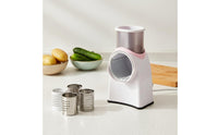 Interchangeable Blades Drum Grater Cutter Easy to Clean Multifunctional Vegetable Cutter Large Feed Chute Manual Rotary Cheese Grater