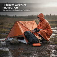 Portable Emergency Thermal Blanket Tent Raincoat for Outdoor Survival Camping Hiking
