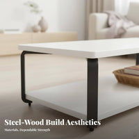 Modern Minimalist Coffee Table Sturdy and Stable for Small Areas, Home, Adults