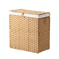 Storage Basket with Lid Collapsible Woven Laundry Basket Lidded for Dorm Room