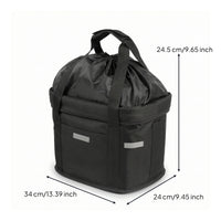 Open-Top Cycle Handlebar Bag Easy to Clean Bike Front Bag Lightweight Bike Carrier with Straps Non-Slip for Commuters