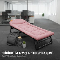 Foldable Nap Chair Space-Saving Reclining Lounger Adjustable Recline with Lock