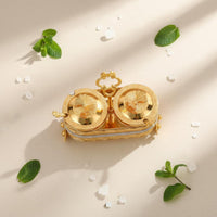 Condiment Jar Holder Ornate Lidded Jar Set Decorative Cutout for Serving