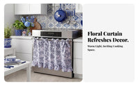 Easy Installation Oven Skirt Curtain with Tie Straps Farmhouse Oven Curtain Decorative Range Skirt Cotton for Homeowners, Cabinet Opening