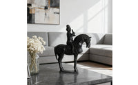 Horse Sculpture Antique-Style Desktop Sculpture Tabletop Ornament for Office, Entryway, Bookshelf