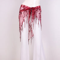 Belly Dance Hip Scarf with Sequins and Tassels
