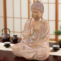 Wood Grain Buddha Ornament Chinese Design Home Decor Serene Design for Tea Room