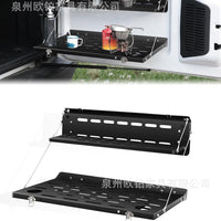 JROAD Bronco Double-Layer Tailgate Table - Foldable Shelf Storage Rack with MOLLE Panel