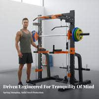 Comprehensive Linear Machine Heavy Duty Linear Machine Exercise Rig Combo Double Pulley System Multi-Functional Strength for Fitness Enthusiasts