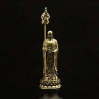 Antique Brass Ksitigarbha Bodhisattva Statue for Home or Office