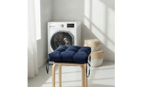 Tufted Chair Cushion with Ties Padded Patio Chair Cushion Square Weather-Resistant for Garden