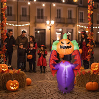 Inflatable Pumpkin Monster Freestanding Pumpkin Monster with Wings Inflatable Jack-O'-Lantern Festive for Homeowners, Garden