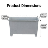 Rectangular Planter Box, Sand Speckled Plant Pot for Vegetables, Low Maintenance Pots for Plants Outdoor Patio
