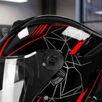 Ventilated Motorcycle Open Face Helmet | Adjustable, Helmet with Quick Release Buckle, for City Riding