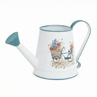 Metal Watering Can Long Spout Curved Handle Watering Can Gold Trim