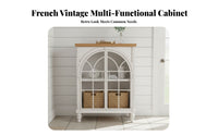 French & design Arched China Cabinet Glass Doors Arched Hutch Vintage Design shelving single-unit Easy to Clean for Book Lovers, Interior Decorators, Homeowners, Living Room, Home Office, Bedroom