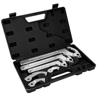 Multifunctional Water Meter Wrench Set with Hook and Crescent Heads for Removing Round Nuts and Covers