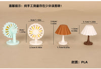 娃娃屋微缩仿真简约家具 桌子椅子台灯风扇模型 OB11场景道具摆件