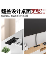 铝合金长方形双边穿线盒电脑办公桌孔洞盖板电视柜桌面过线装饰盖