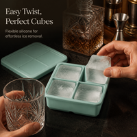 Silicone Ice Cube Tray for Whiskey and Cocktails, Large Square Ice Mold for Home Bar and Commercial Use