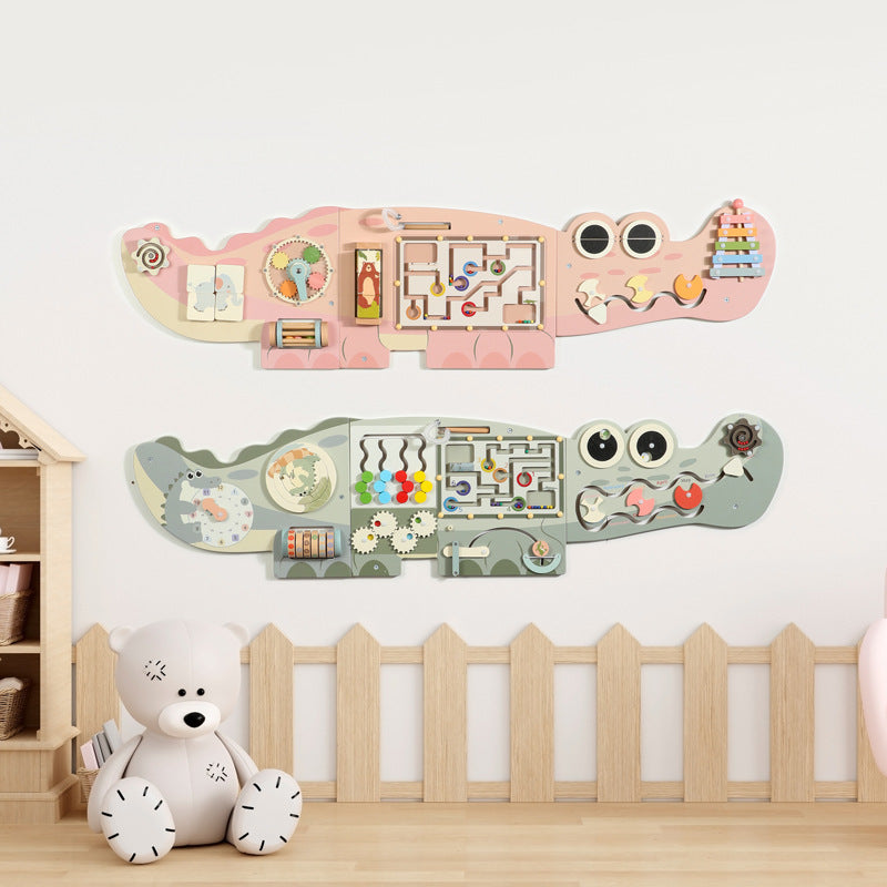 Wooden Wall-Mounted Caterpillar Game Board for Kids