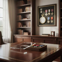Walnut Medal Box Solid Wood Walnut Medal Case Clear Lid for Display