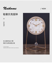 现代简约高档座钟客厅轻奢静音桌面时钟家用柜台玄关钟表创意台钟