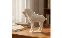 Horse Figurine Tabletop Horse Sculpture with Base Retro Equestrian Figurine for Home Stylists, Art Collectors, Living Room, Entryway, Bookshelf