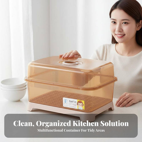 Covered Dish Drainer automaticDraining Kitchenware Organizer Easy reach Doors