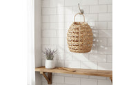 Gourd Basket Farmhouse Wall Basket with Handle Natural for Kitchen Organization