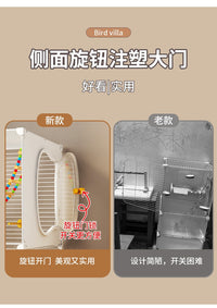跨境外贸鸟笼鹦鹉笼虎皮玄凤大号豪华别墅小太阳防溅洒鸟笼子家用