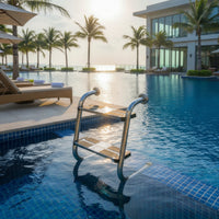 Rust Resistant Stainless Steel Pool Ladder Polished Swimming Pool Ladder Heavy Duty Sturdy