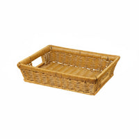 Shallow Woven Basket Tight Weave Rectangular Storage Basket Material Home Organization