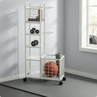 Sports Equipment Rack Heavy Duty Shelving Trolley Space Saving