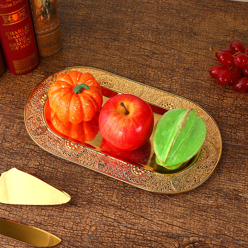 Elegant European-style Gold Fruit Bowl