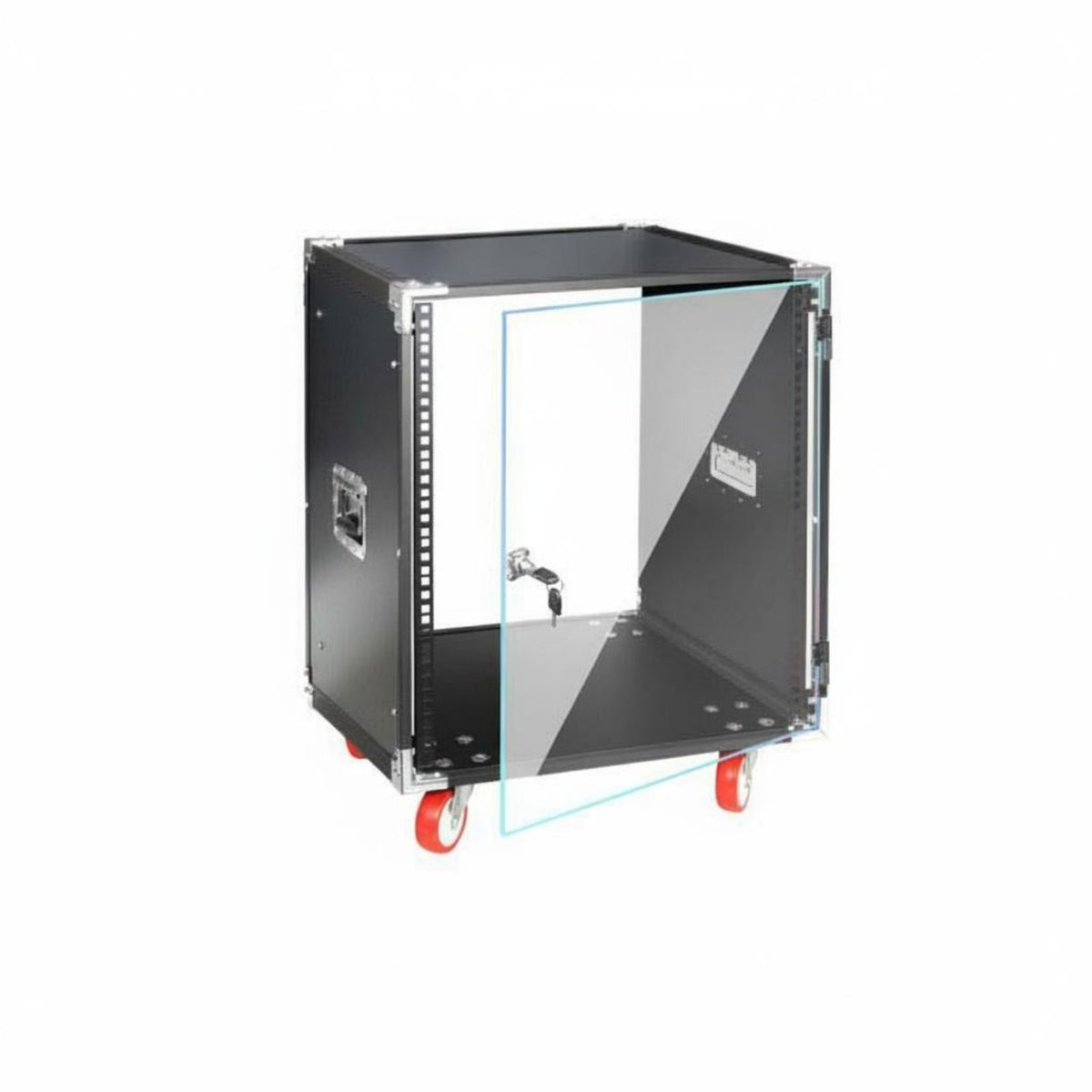 Mobile Audio Rack Cabinet Performance-Grade Pro Audio Rack Case Shockproof DJ Equipment Roadworthy Enclosure for Sound Engineers, Artists, KTV