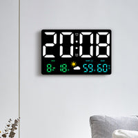 Large Wall Clock with Barometric Temperature and Humidity Sensing, Multicolor Weather Clock 8012